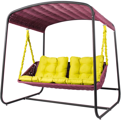 Диван подвесной со стойкой DeckWOOD Sky bed lite (фуксия)