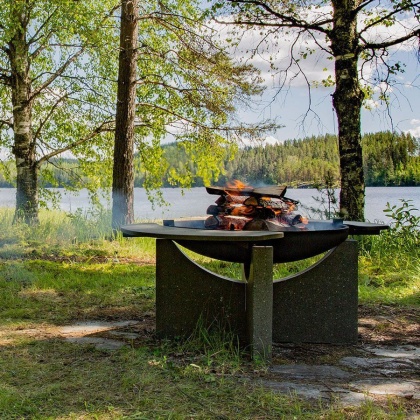 Чугунная чаша на бетонном основании PREMIUM S-серия (80XL)