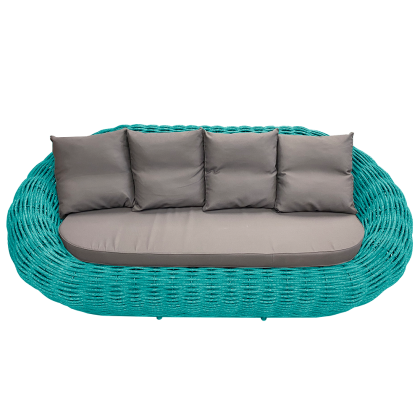 Диван плетеный DeckWOOD Nest (бирюза)
