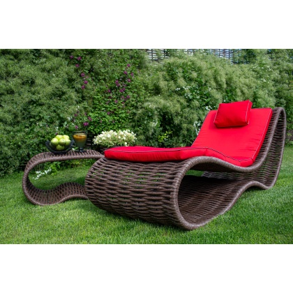 Шезлонг напольный DeckWOOD Wave pool (коричневый)