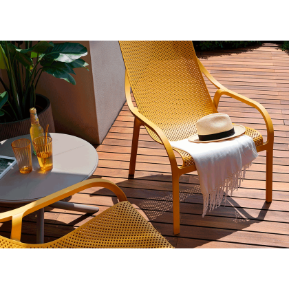 NET LOUNGE, лаунж-кресло пластиковое (senape/горчица)