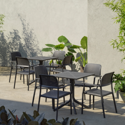 CLIP 70, стол пластиковый обеденный (antracite/антрацит)