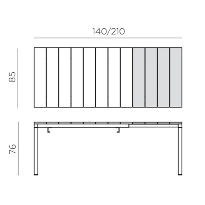 RIO 140 EXTENSIBILE, стол пластиковый раздвижной 140 - 210 см (bianco/белый)