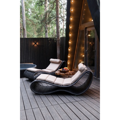 Шезлонг напольный DeckWOOD Wave pool (черный)