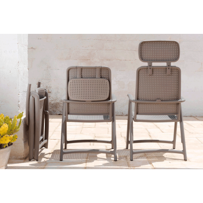 ACQUAMARINA, кресло-шезлонг складное (tortora/тортора)