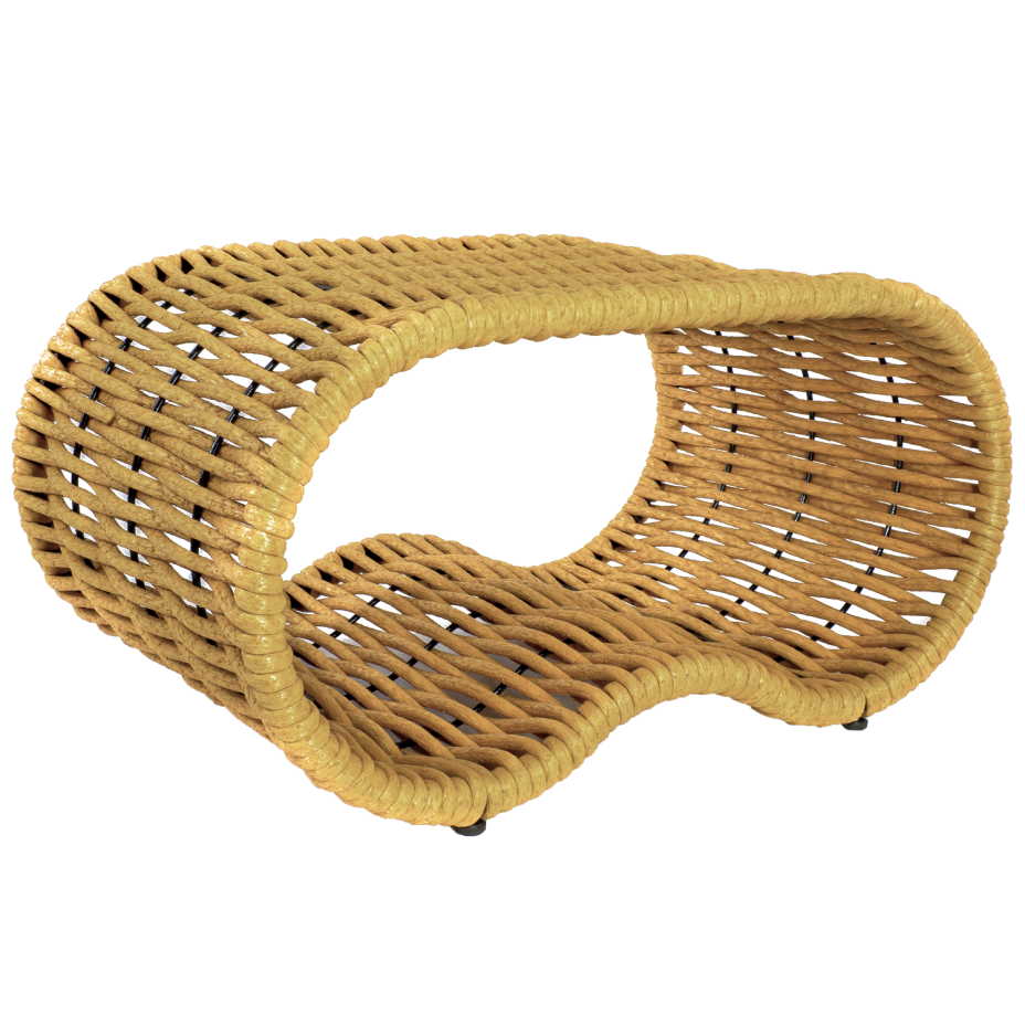 Стол-пуф DeckWOOD из полимерной лозы (песочный)