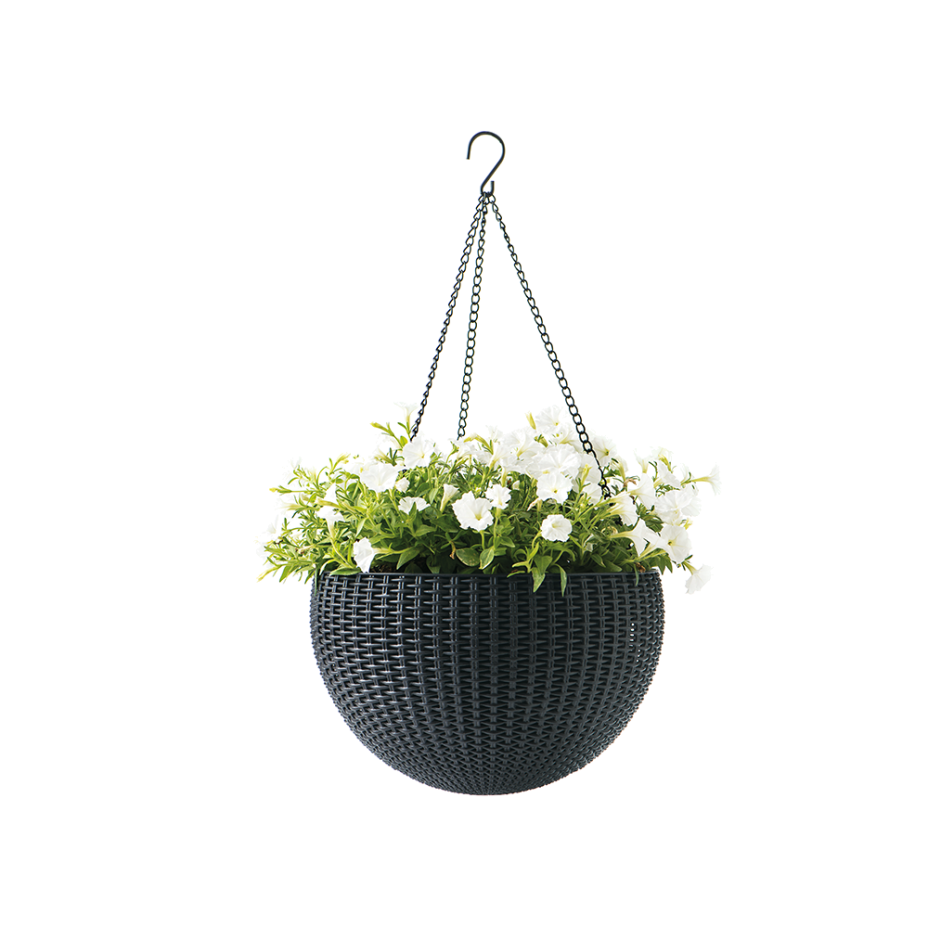 HANGING SPHERE PLANTER, кашпо подвесное (графит)
