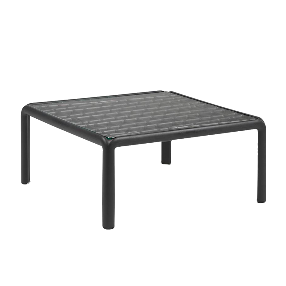 KOMODO TAVOLINO VETRO, столик пластиковый cо столешницей  из стекла (antracite/антрацит)