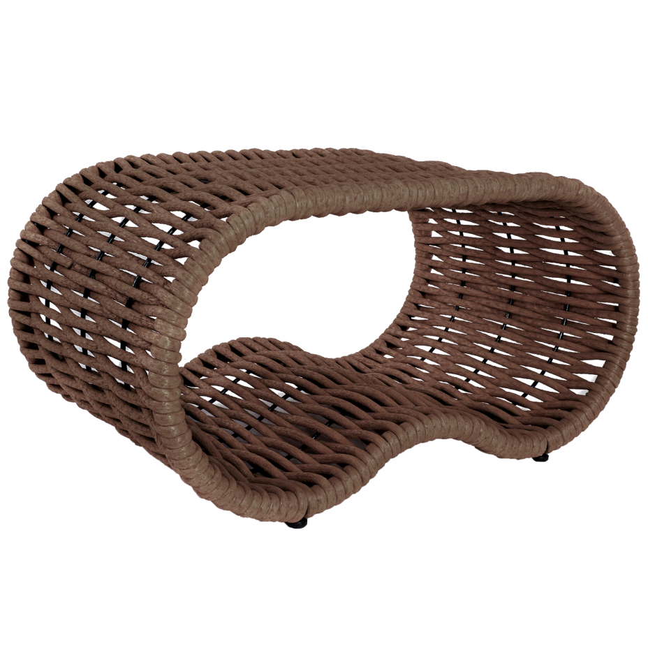 Стол-пуф DeckWOOD из полимерной лозы (коричневый)
