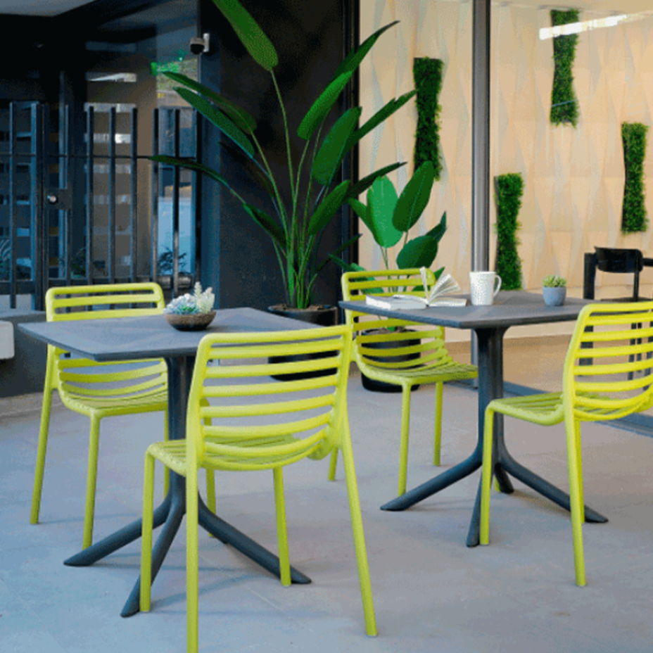 CLIP 70, стол пластиковый обеденный (antracite/антрацит)