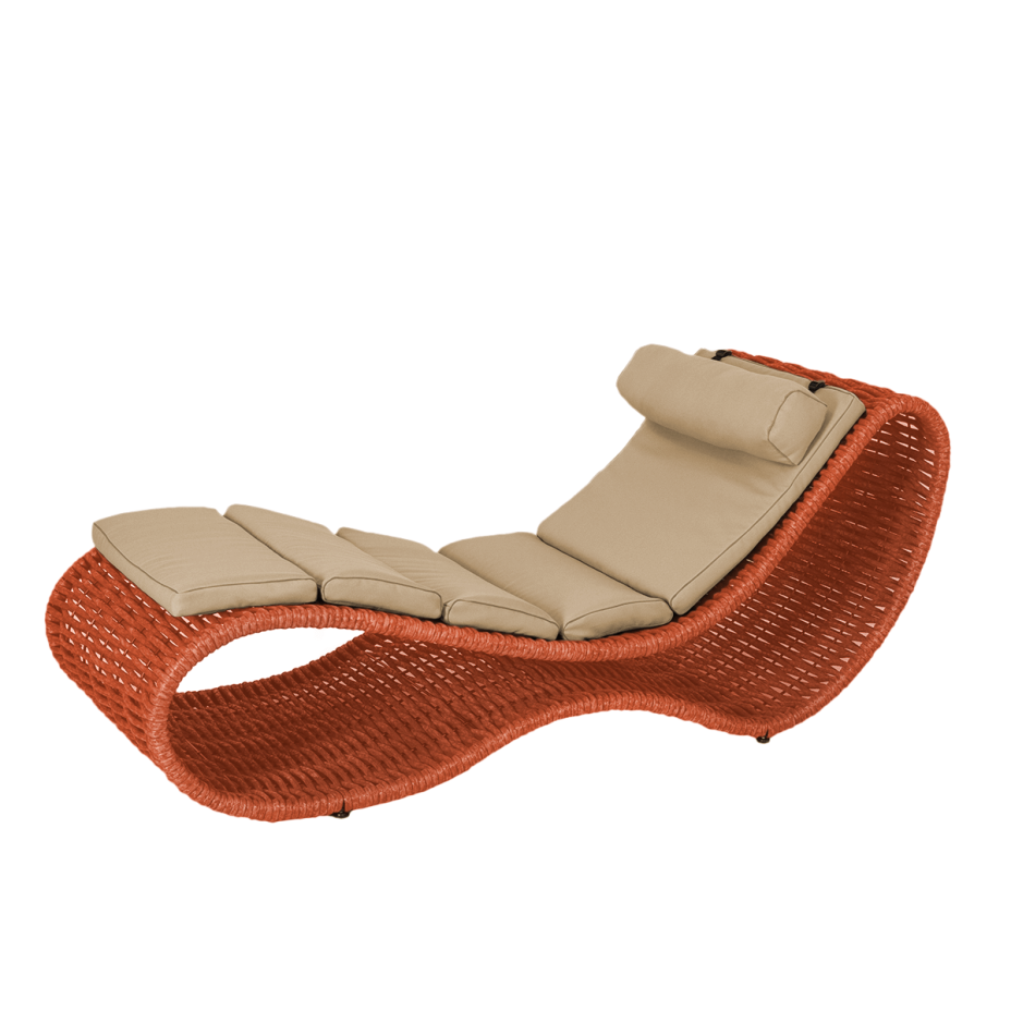 Шезлонг напольный DeckWOOD Wave pool (оранжевый)