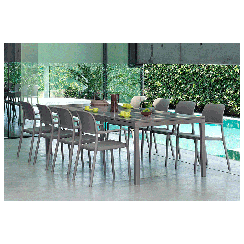 RIO ALU 210 EXTENSIBILE, стол металлический раздвижной 210 - 280 см (tortora/тортора)