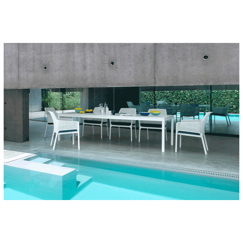 RIO ALU 210 EXTENSIBILE, стол металлический раздвижной 210 - 280 см (bianco/белый)