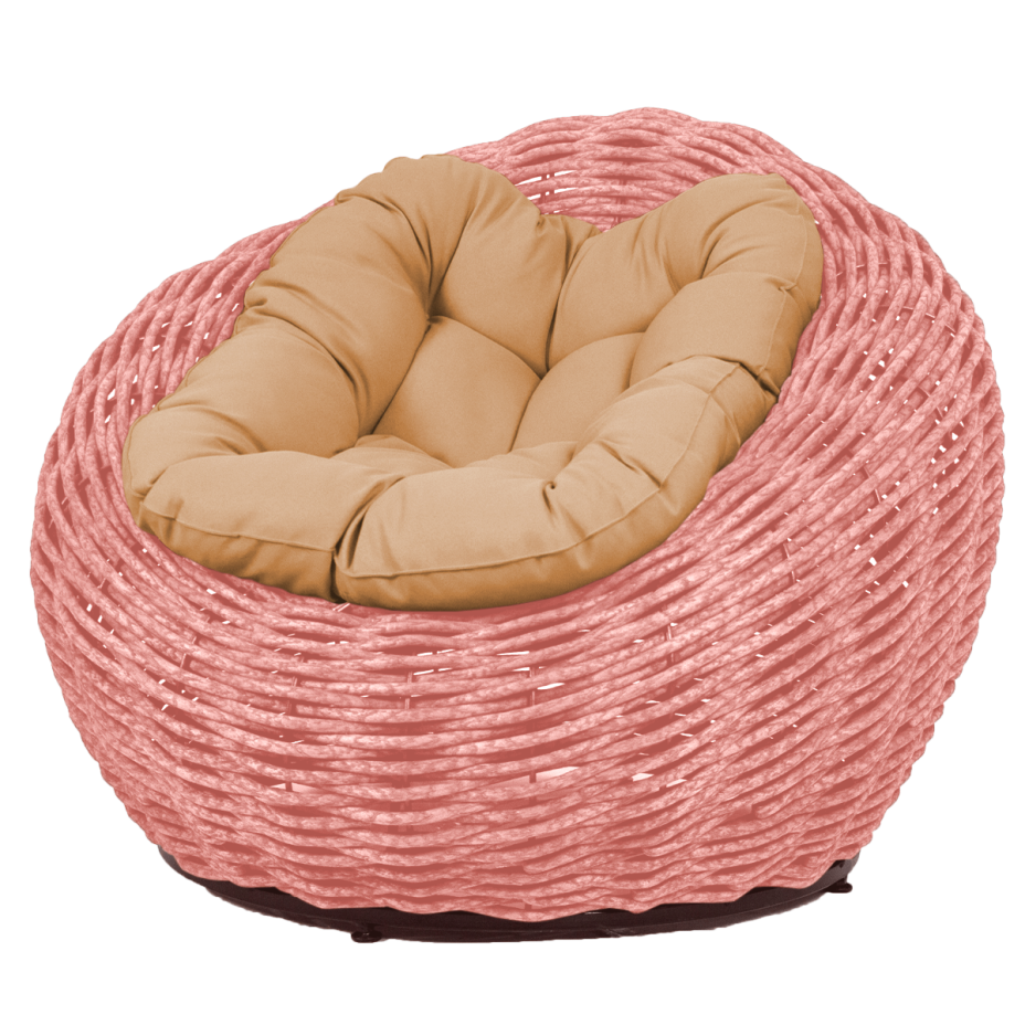 Кресло-гнездо плетеное DeckWOOD Nest (светло-розовый)