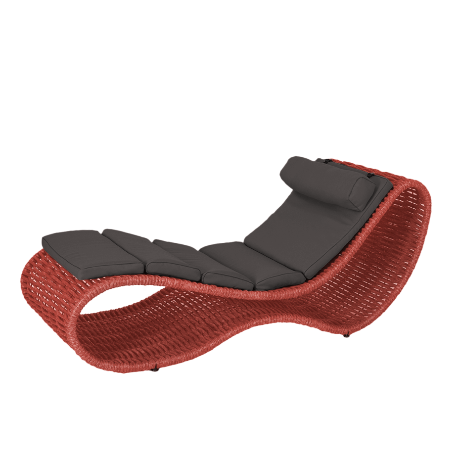 Шезлонг напольный DeckWOOD Wave pool (красный)