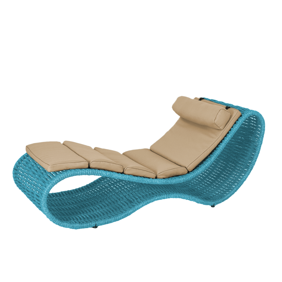Шезлонг напольный DeckWOOD Wave pool (голубой)