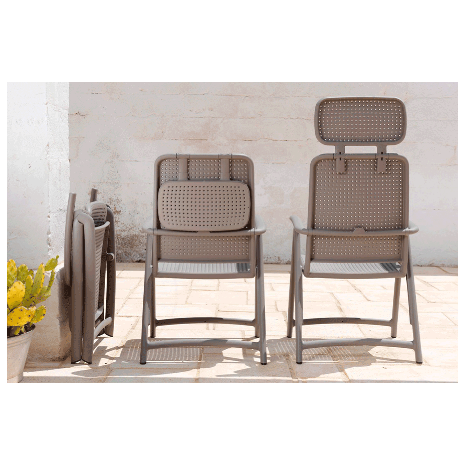 ACQUAMARINA, кресло-шезлонг складное (tortora/тортора)