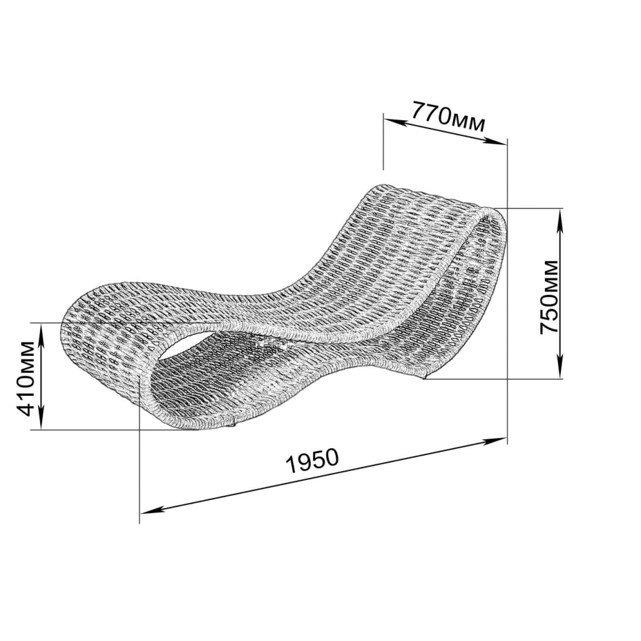 Шезлонг напольный DeckWOOD Wave pool (белый)