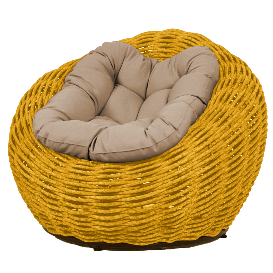 Кресло-гнездо плетеное DeckWOOD Nest (желтый)