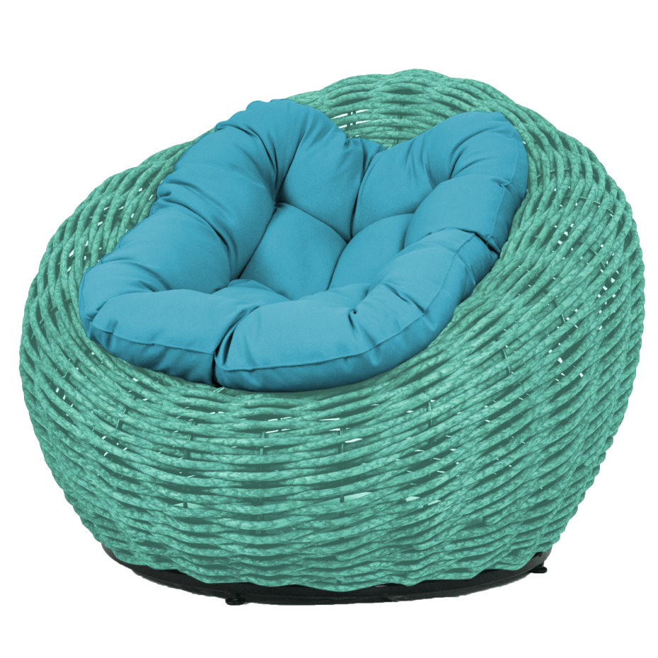 Кресло-гнездо плетеное DeckWOOD Nest (бирюза)