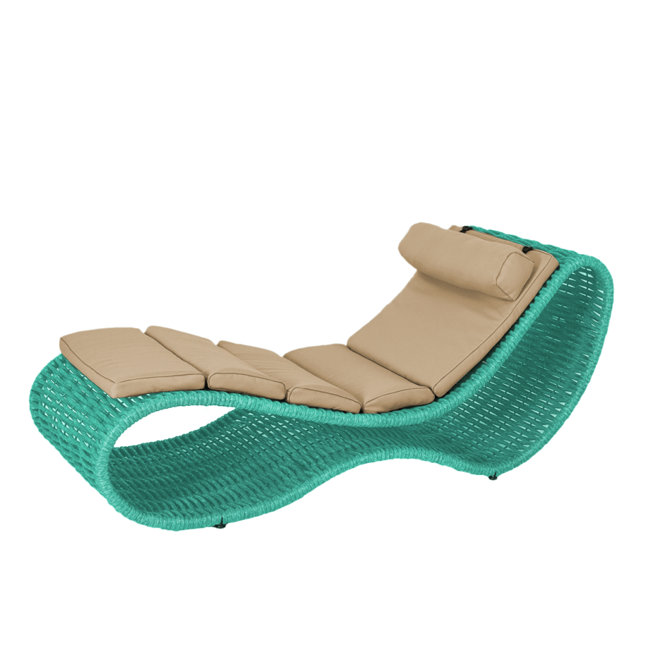 Шезлонг напольный DeckWOOD Wave pool (бирюза)