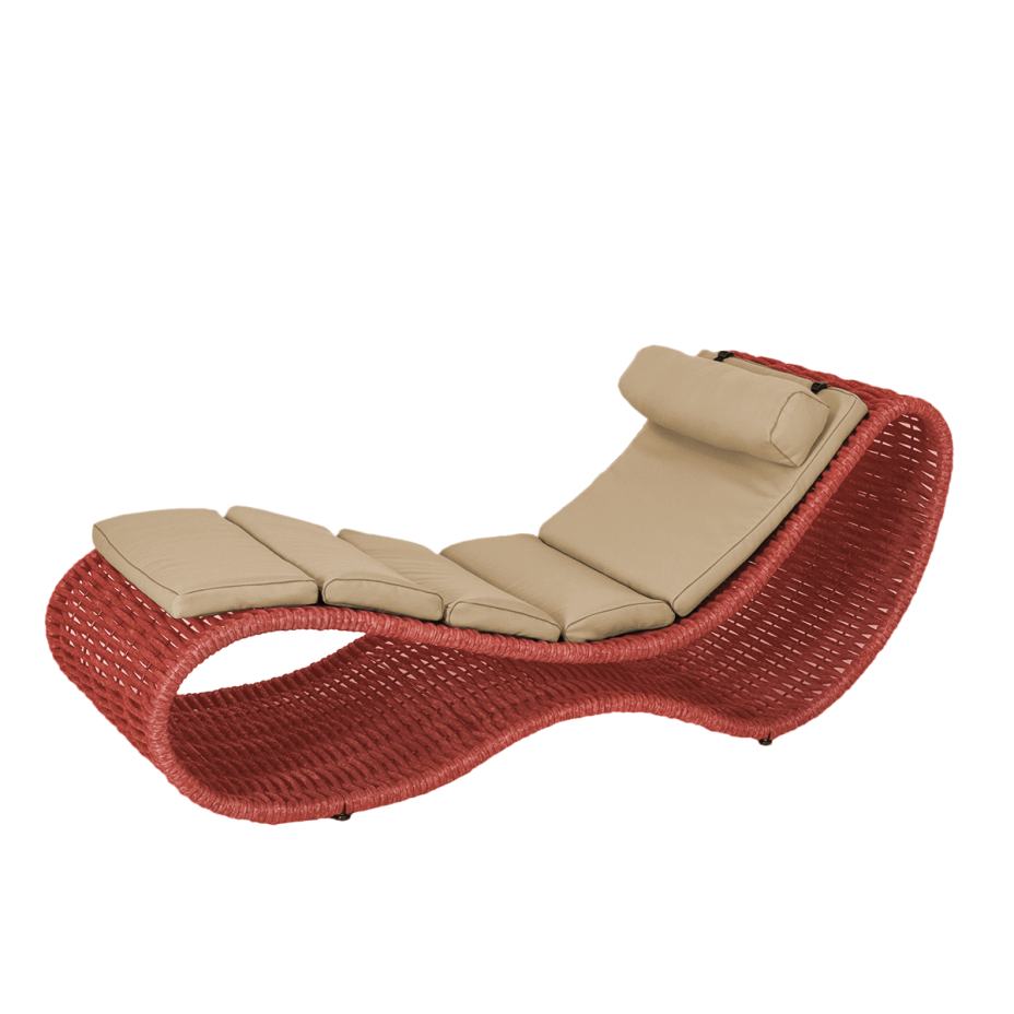 Шезлонг напольный DeckWOOD Wave pool (красный)