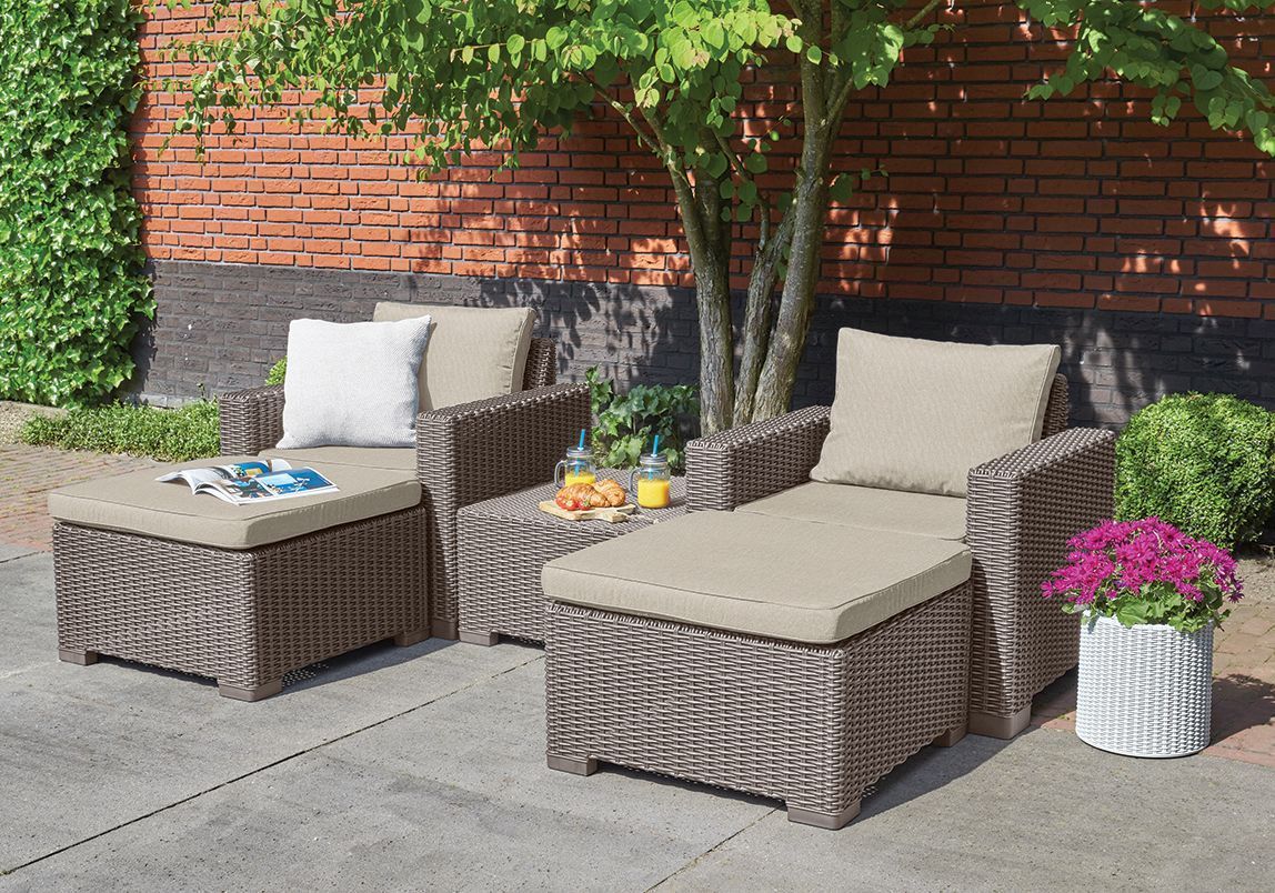 MOOREA (table + chair + stool) with cushion, комплект мебели