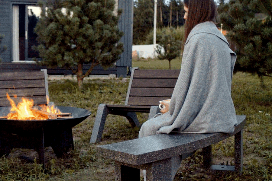 Скамья бетонная полукруглая