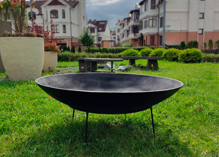 Чугунная чаша на металлической подставке PREMIUM C-серия