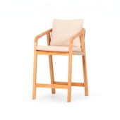 Кресло деревянное барное с подушками Rimini