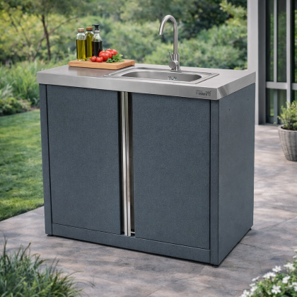 Модуль уличной кухни SMART-900 Шкаф с мойкой Helios