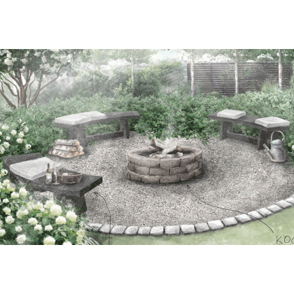 Скамья бетонная полукруглая (SK180)