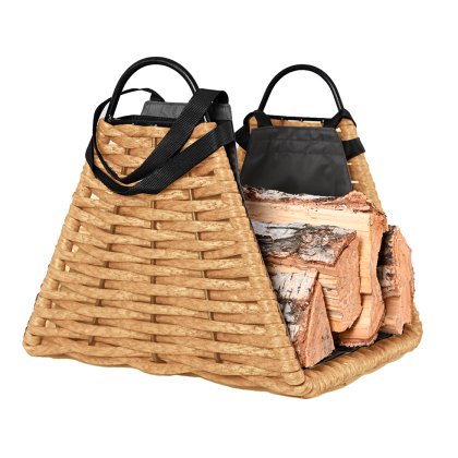 Корзина-дровница с переноской DeckWOOD треугольная (коричневый)