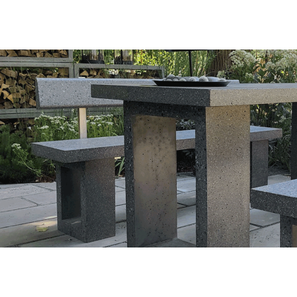 Скамья бетонная прямоугольная (SKM150+спинка)