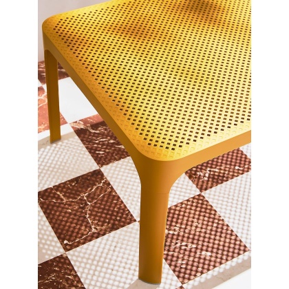 NET TABLE 40, столик пластиковый журнальный (senape/горчица)