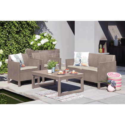 LYON TABLE RATTAN, раскладной стол (капучино)