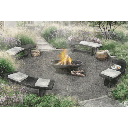 Скамья бетонная полукруглая (SK180)