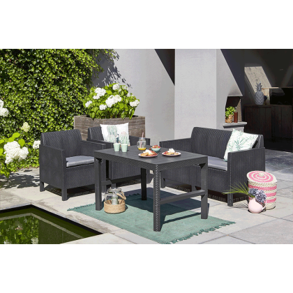 LYON TABLE RATTAN, раскладной стол (графит)