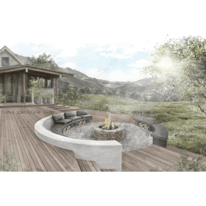 Скамья бетонная полукруглая (SKM180)