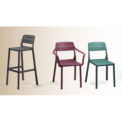 CASSIA ARMCHAIR, кресло пластиковое с подлокотниками (borgogna/бургунди)