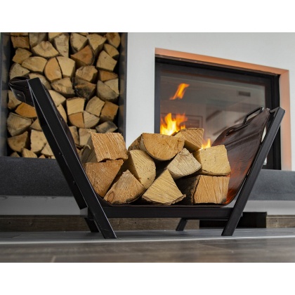 Дровница кожаная с подставкой