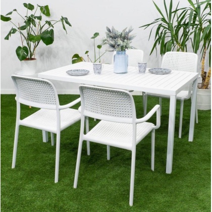 Cube, стол пластиковый обеденный 140x80 см (bianco/белый)