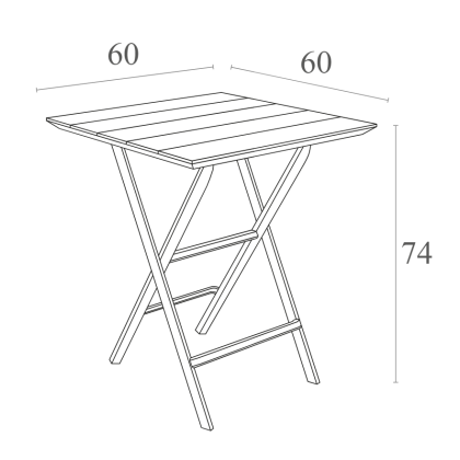 Helen Folding Table 60, стол складной квадратный (белый)