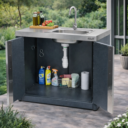 Модуль уличной кухни SMART-900 Шкаф с мойкой Helios