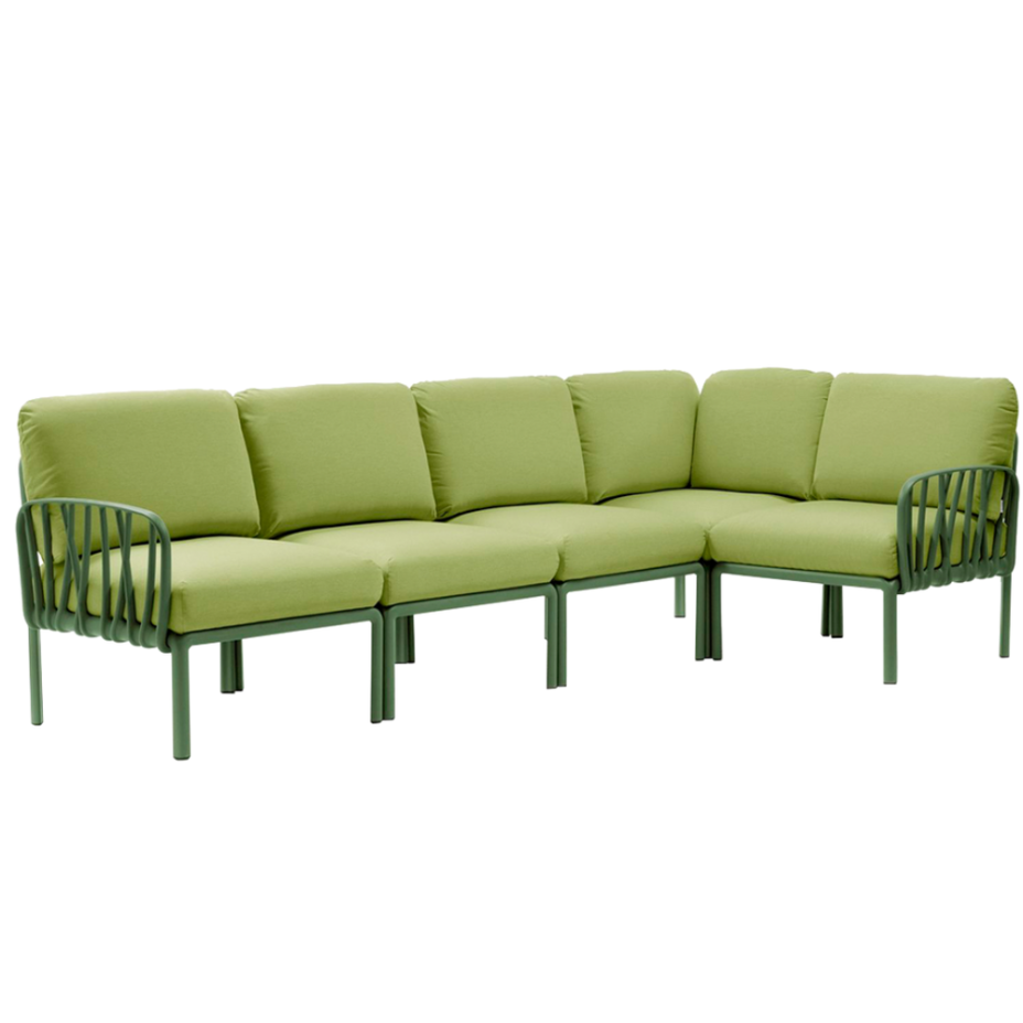 KOMODO 5, диван угловой (bianco/белый, подушка лед Sunbrella)