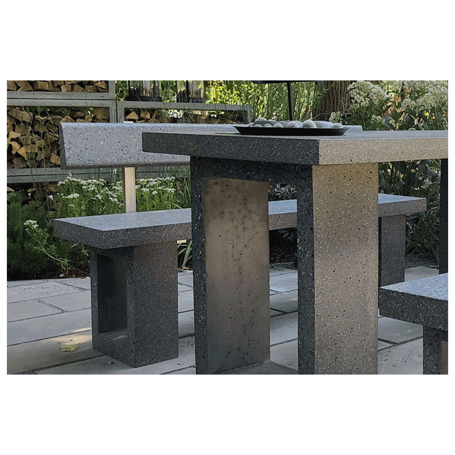 Скамья бетонная прямоугольная (SKM150+спинка)