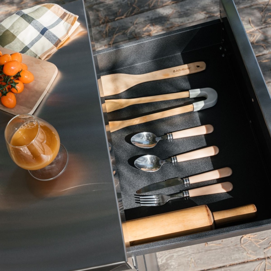 Модуль уличной кухни SMART-600 Стол с тремя ящиками Helios