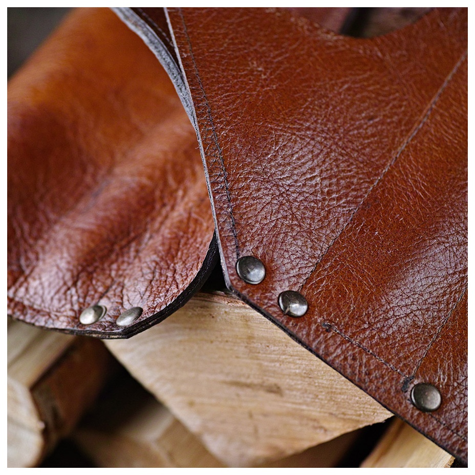 Дровница кожаная с подставкой