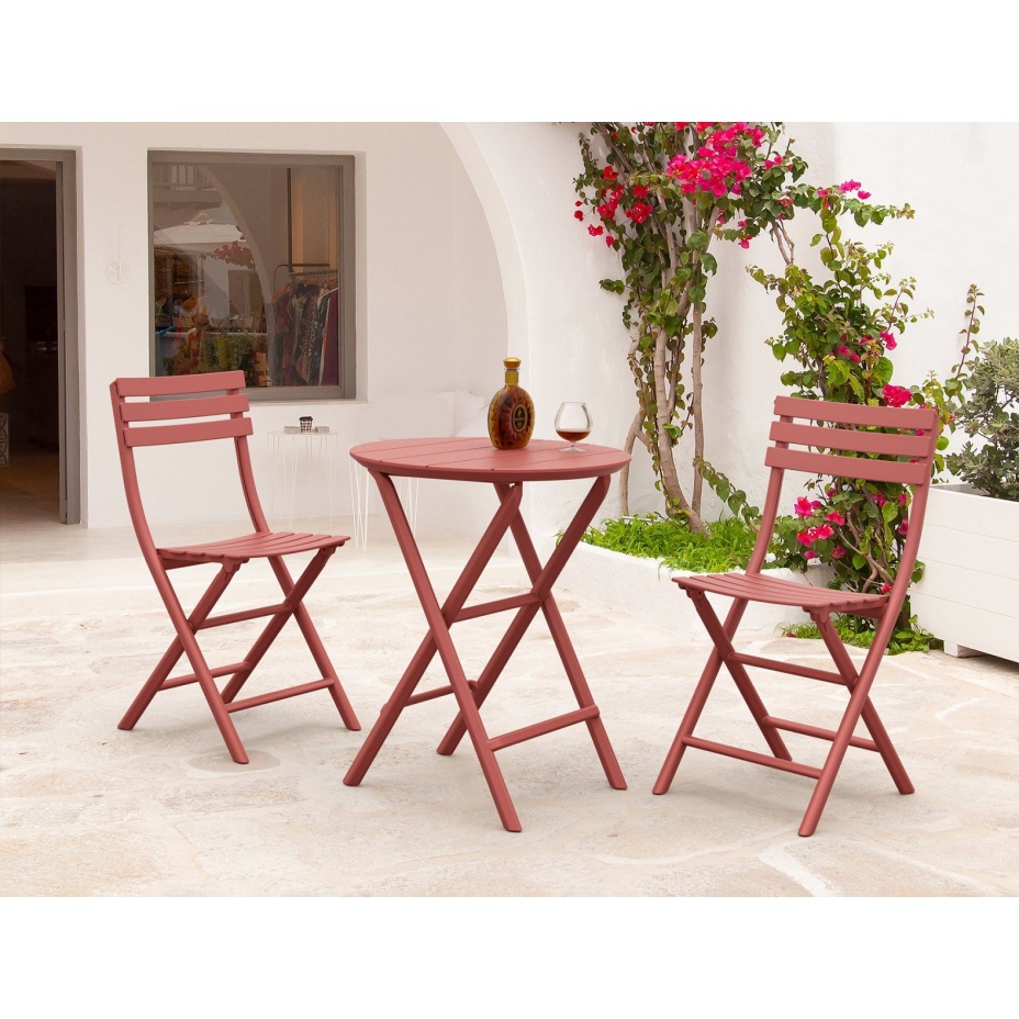 Helen Folding Table Ø60, стол складной круглый (marsala/марсала)