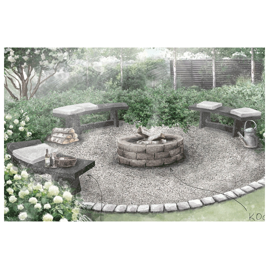 Скамья бетонная полукруглая (SKM180)